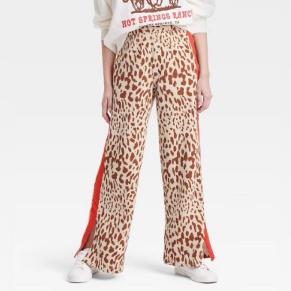 Grayson Threads Women’s Leopard Print Red Stripe Lounge Pants XS